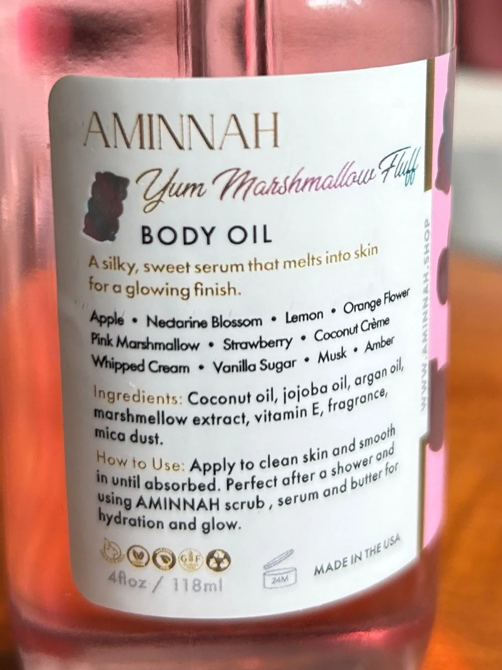 Aminnah Yum Marshmallow Fluff Body Oil